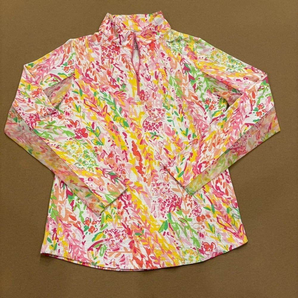 Ibkul Long Sleeve Mock Neck Quarter Zip Sun Shirt Top Size XS